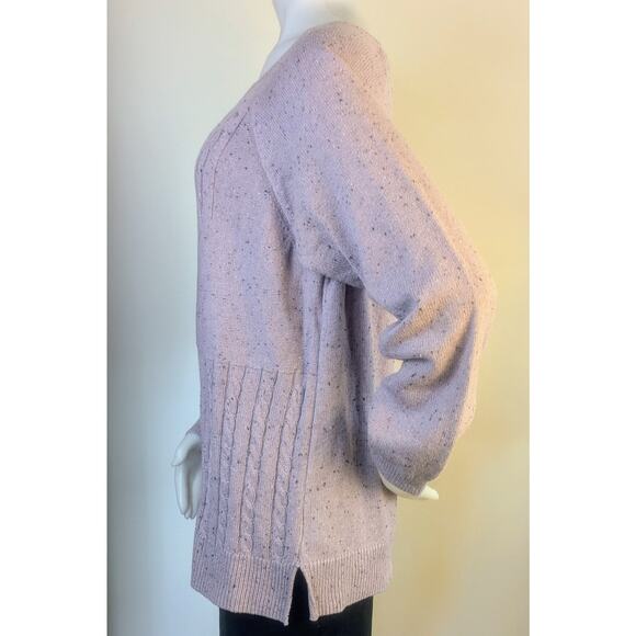 NEW Chaps Lavender White Flecked Scoop Neck Raglan  Long Sleeve Sweater Size XXL - Picture 4 of 8